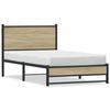 VidaXL Metal Bed Frames with Sonoma Oak Headboard 100x200 Cm, Single Bed, Bedroom Furniture, Bed 4007881