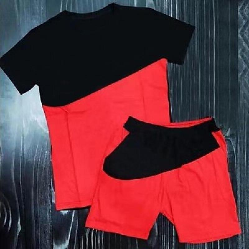 

Мужской спортивный костюм, шорты, футболка, комплект с цветными блоками, с круглым вырезом, уличная уличная одежда с короткими рукавами, модная повседневная одежда 6XL