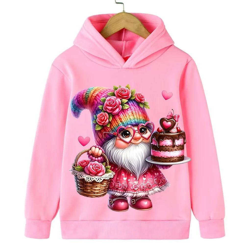 Christmas Cartoon Santa Claus Print Children Hooded Sweatshirt Boy Girl Autumn Winter Daily Outdoor Casual Loose Warm Sportswear