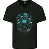 Totenkopf Baum Gothic Heavy Metal Rockmusik Biker Herren V-Ausschnitt Baumwolle T-Shirt
