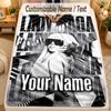 Flannel BlanketLady Gaga Custom Name Text Personalized Soft Warm Throw Blanket Home Decor Gift