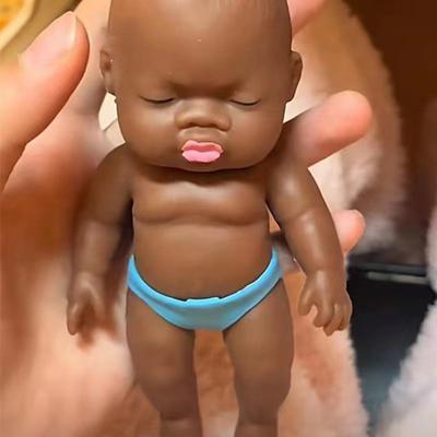 Stress Relief Baby Doll Toy with Removable Panty Accessory Portable Black White Babies Squeeze