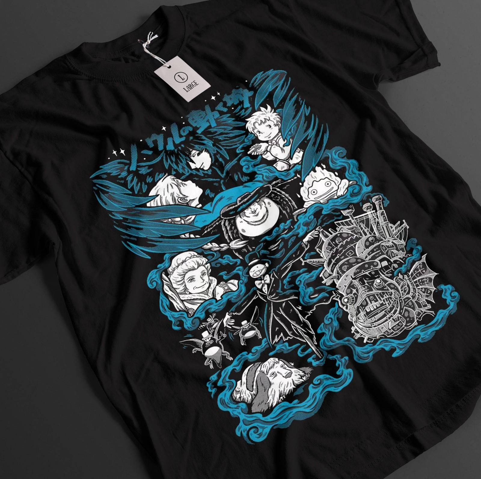 Howl s Moving Castle Shirt Howl Tshirt Sophie T-Shirt Mens Womens Tees Top Calcifer Ghibli Anime Tee M