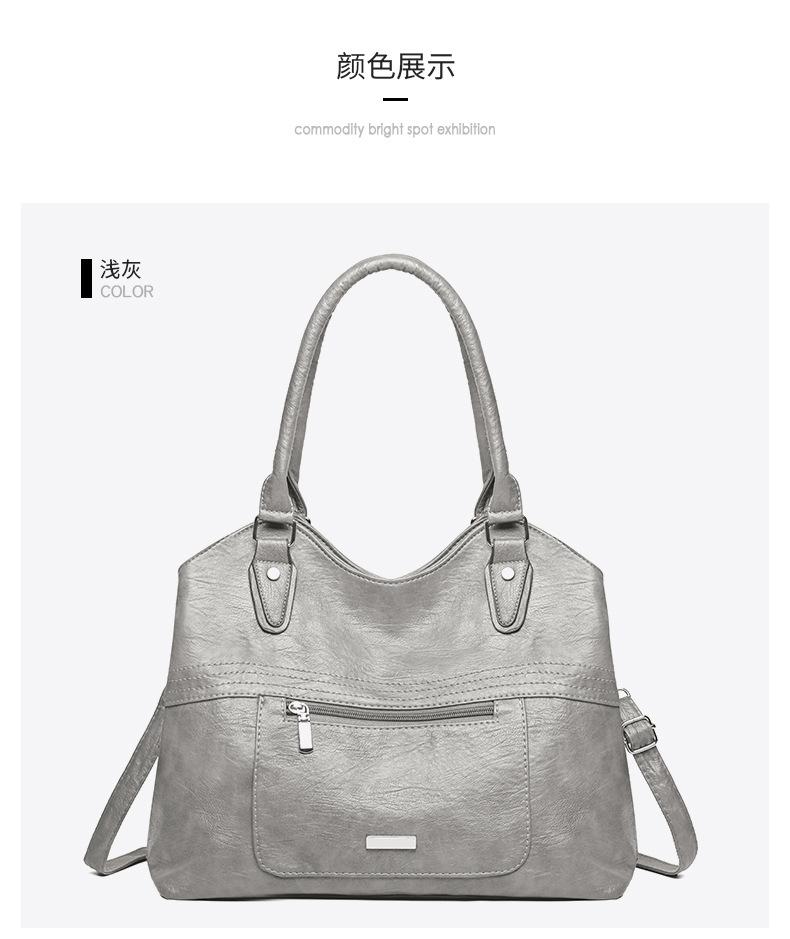 Single Shoulder Mom Girl Large Capacity Soft Leather Casual Bag Trendy Crossbody Handbag