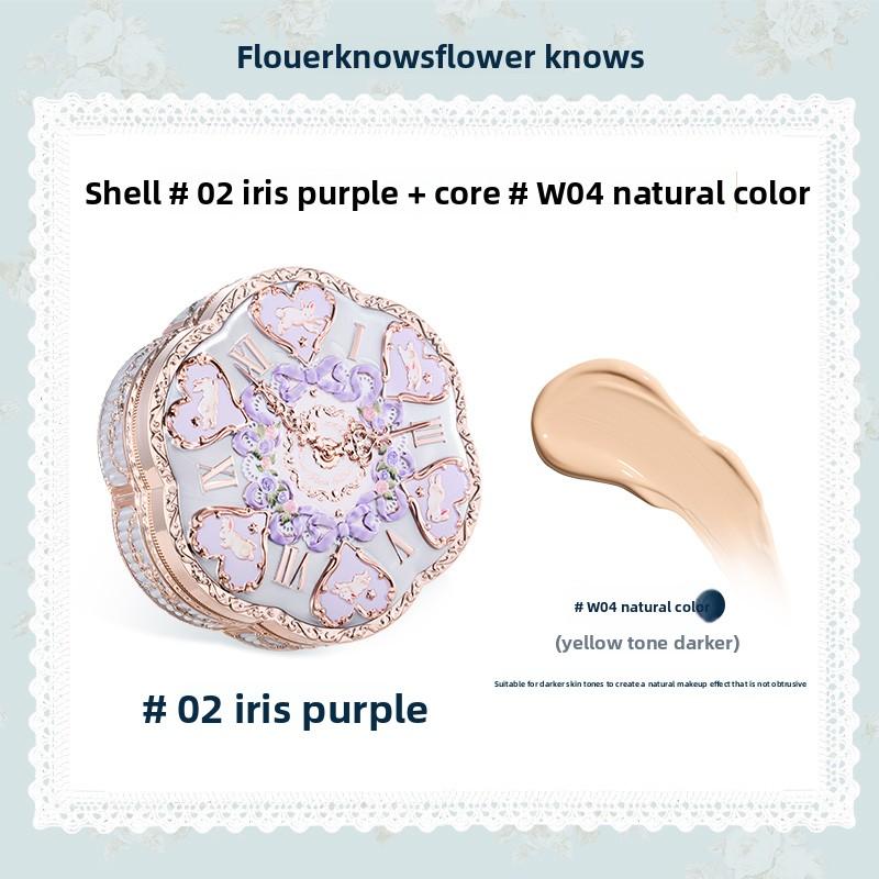Flower Knows Make-up Base Garden Air Cushion Foundation CC Cream Hautfreundlicher Concealer Make-up Feuchtigkeitsspendend Natürliche Abdeckung