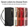 Crossbody Lanyard Leather Phone Case for Samsung Galaxy Z Fold 3 4 5 6 7 with Wristband Wallet Card Holder Protective Cover