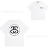 [2] American trendy brand short-sleeved t-shirt black and white collection printed short-sleeved t-shirt casual couple men and women of the same style