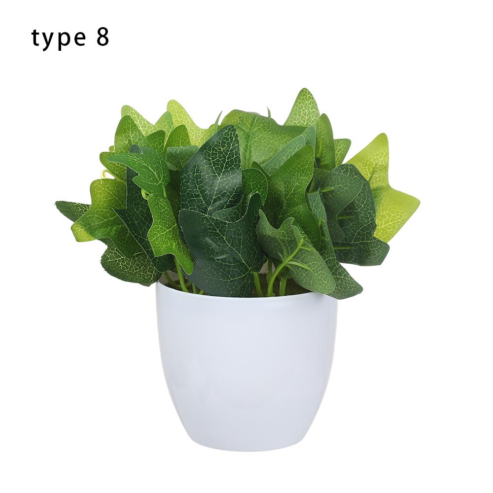 Desktop Ornaments Green Foliage Artificial Plants Bonsai Simulation Flowers Potted Fake Greenery