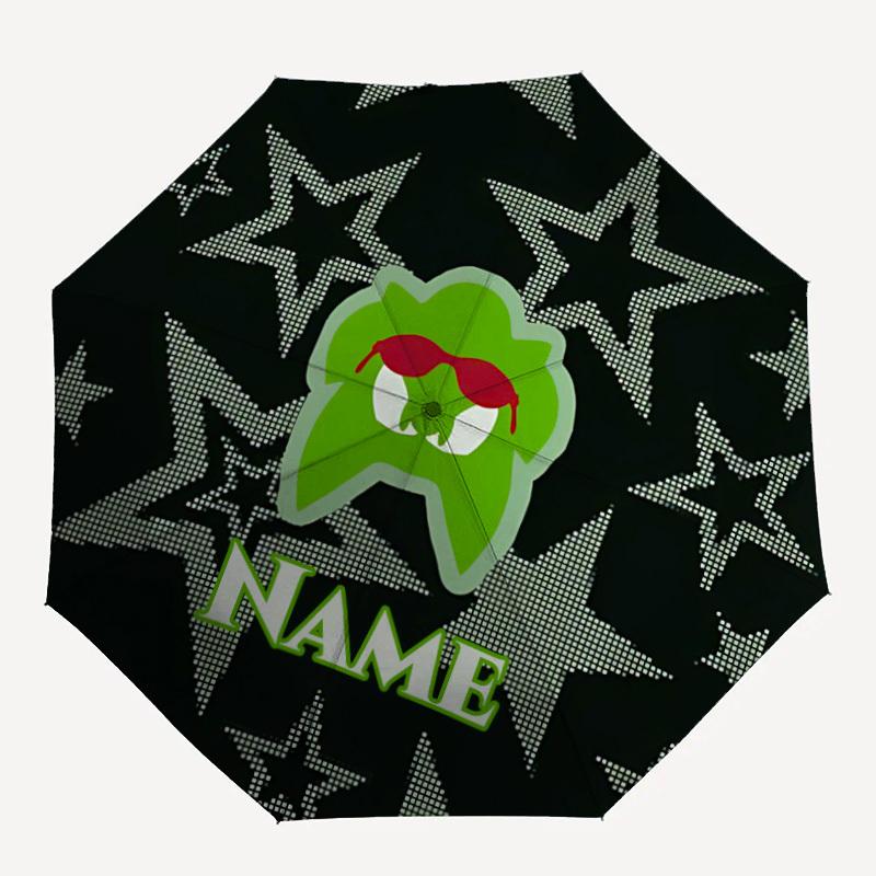 

1pc Star Pattern Sonic Custom Name Automatic Folding Umbrella - Compact 8-Rib Design, Durable Plastic & Iron, Daily Use 006