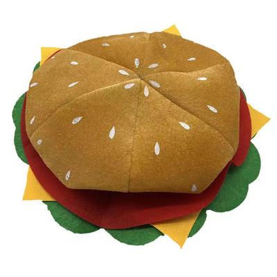 Unique Headgear Cartoon Unique Cheeseburgers Shaped Headgear Fast Food Hamburger Caps Photo Prop for Carnivals Cosplay