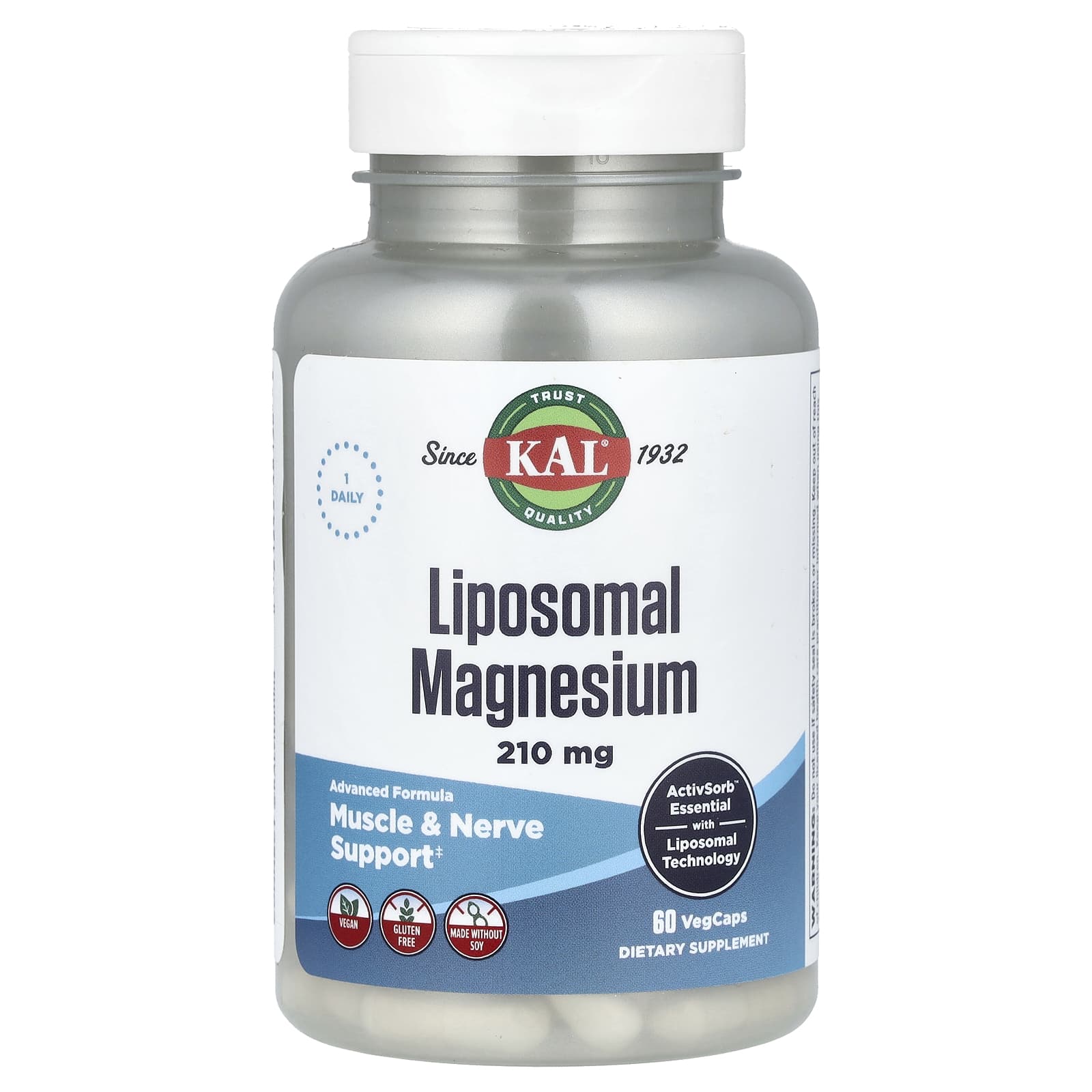 

Liposomal Magnesium, 210Mg, 60 Veggie Caps