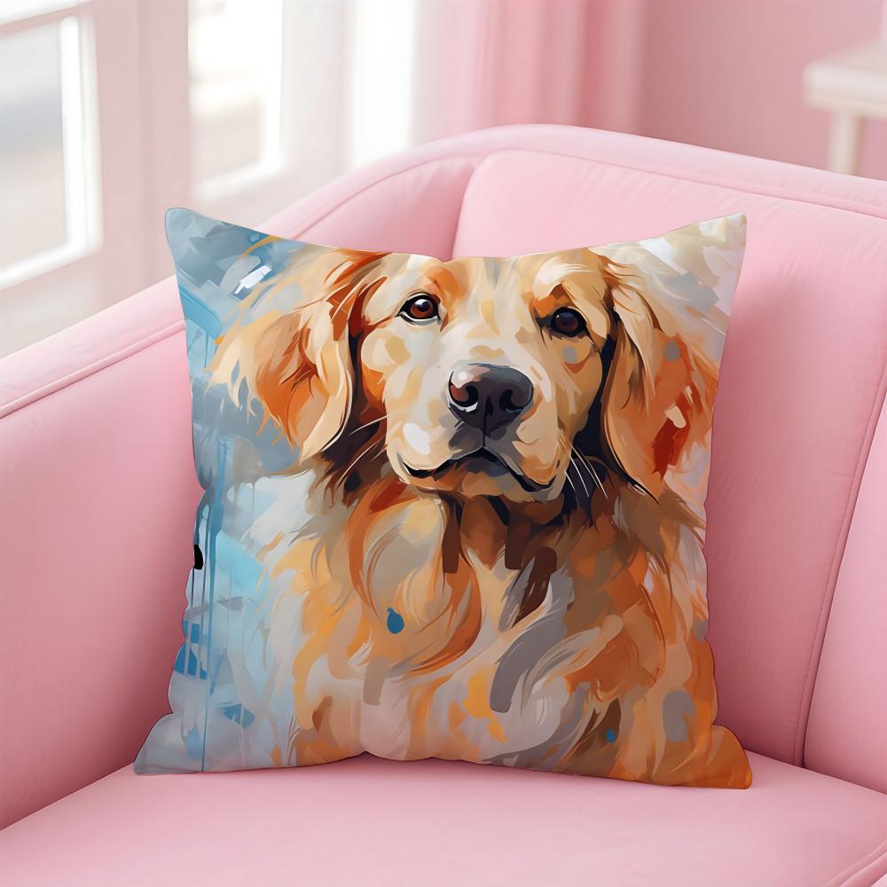 NICE CUTE Samoyed Dog Cushion Cover Pillow Case Soft Friendly Fabric  Concealed Zipper