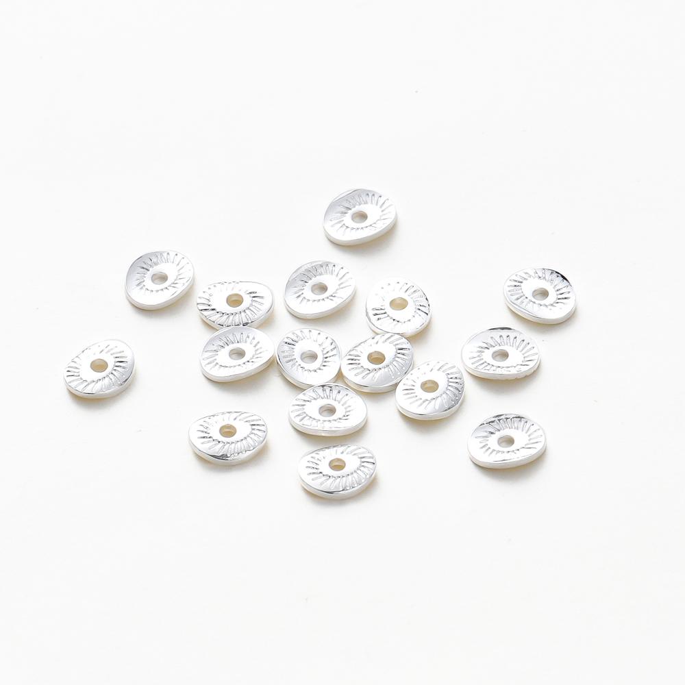 20-50pcs 5x6MM 14K 18K Gold Plated Brass Arcuate Embossing Spacer Beads Bracelets Beads Jewelry Making Supplies Diy Findings