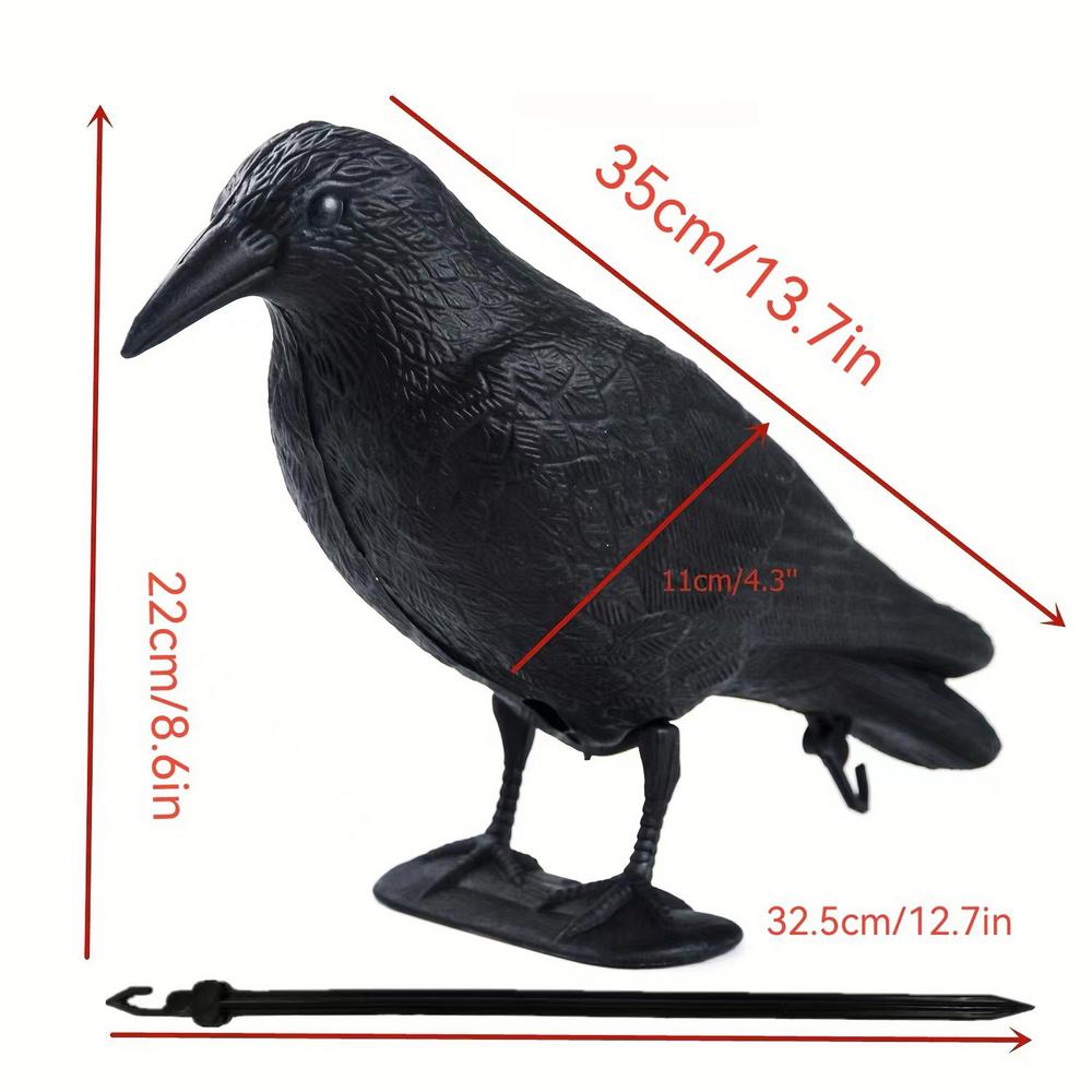 Crow Garden Statues Simulated Crow Figurine Outdoor Yard Statues Multipurpose Garden Ornaments Statues Garden Decor For Garden
