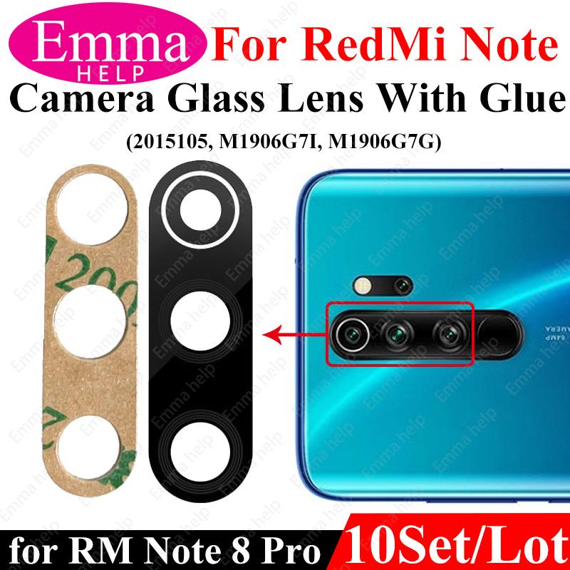 

10Pcs Camera Lens For Xiaomi Redmi Note 9 Pro Max 9s 8 8t 7 7Pro Note10 5G 10t Back Camera Glass With Glue Adhesive For Redmi Note 8Pro