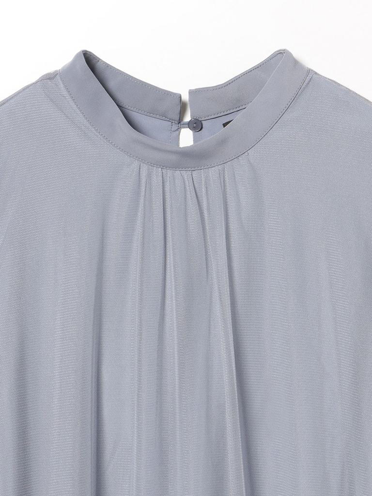 Beams Heart Sheer Tiered Dress, Women's, Greyish Blue, One Size