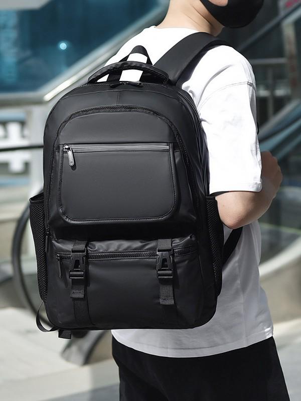 Men's Large Capacity Multifunctional Business Backpack - Nylon, Simple Design for Commuting