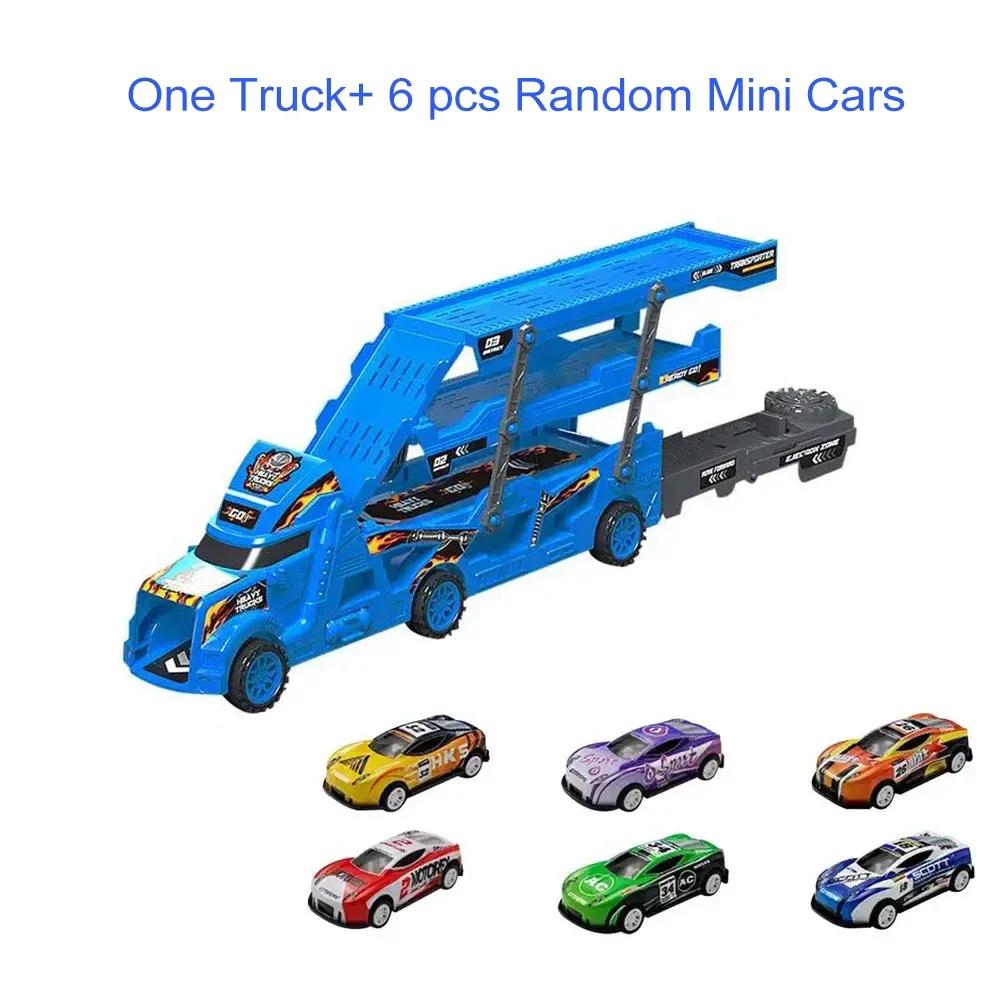 Kid Large Truck Deformation Transporter Car Toys Ejection Race Track Transport Truck Folding Track Racing Vehicle Toy Set for Daily Use