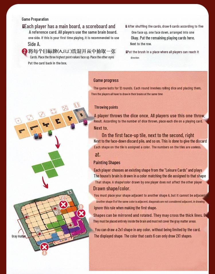 Mind Space: Chinese Edition Tabletop Card & Dice Puzzle Game for 1-5 Players