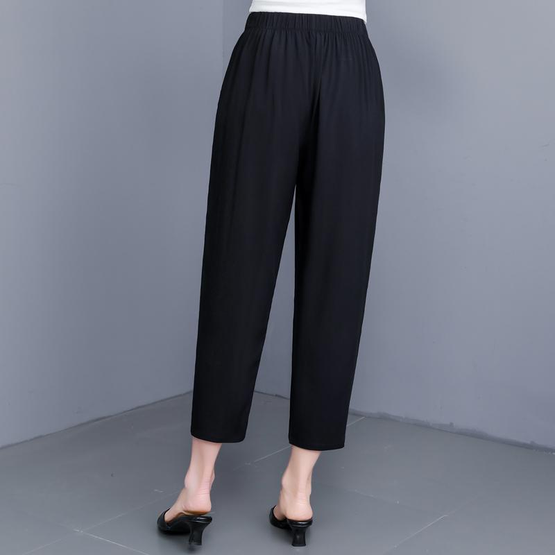 Summer Black Pants Women Clothes Plus Size Casual Loose Vintage High Waist Pants