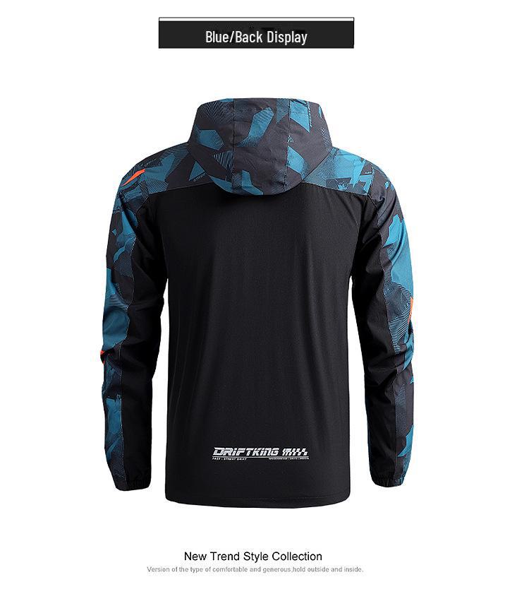 Men's Spring & Autumn Quick-Dry Hooded Windbreaker - Lightweight Outdoor Sports Jacket