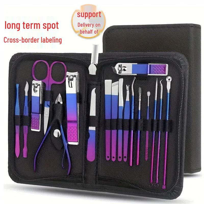 Stainless Steel Nail Clipper & Manicure Tool Set with Flat Mouth & Eagle Mouth Pliers