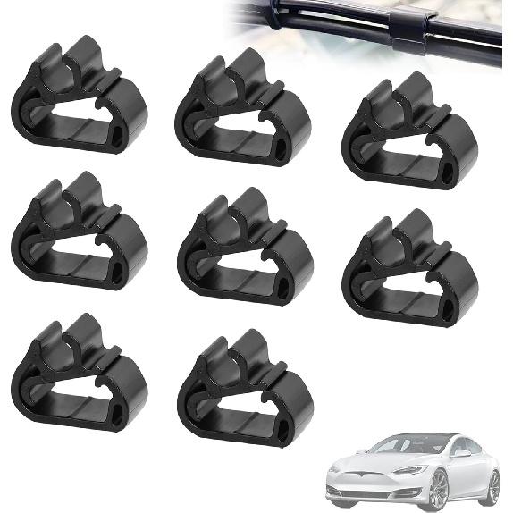 4Pcs Wiper Washer Hose Retention Clips Compatible with Tesla Model 3 and Y, UV Weather Resistance, Fit for All Years Buckle Fastener Holder 2016-2025