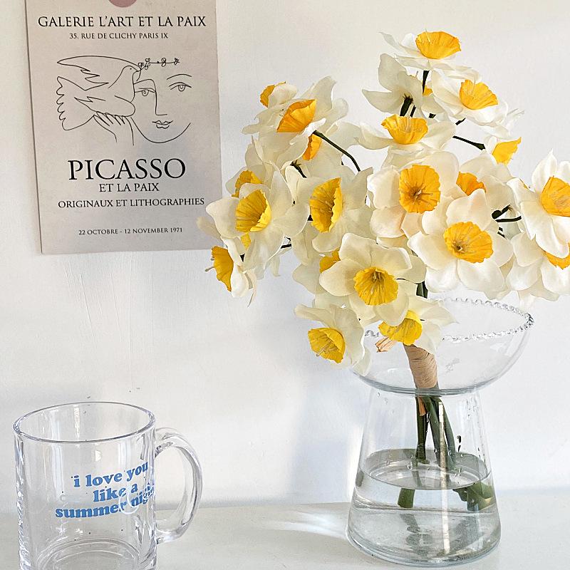Silk Narcissus 6-Stem Bouquet for Weddings & Home Decor