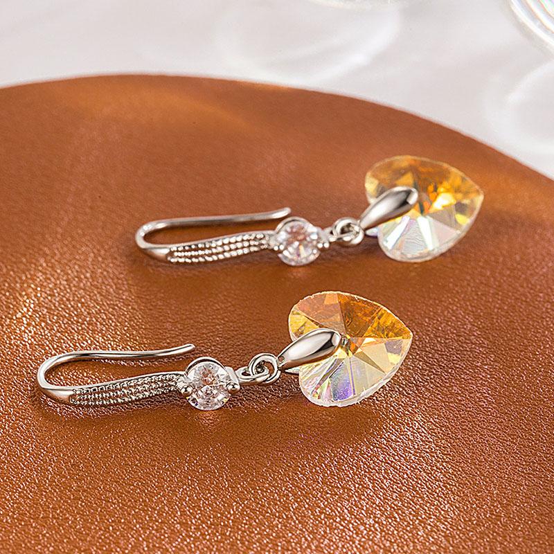 Женские элегантные разноцветные серьги-подвески в форме сердца one size