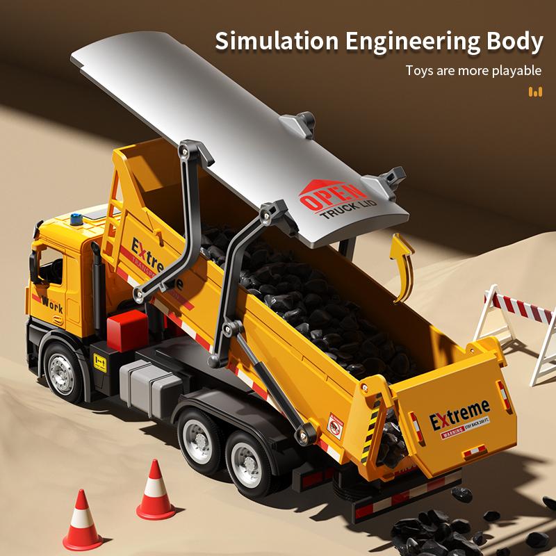 New Engineering Vehicle Car Alloy Front Diecast for Boy Simulation Trailer Toy with Light Vocalize Rescue Truck Children's Toy Model