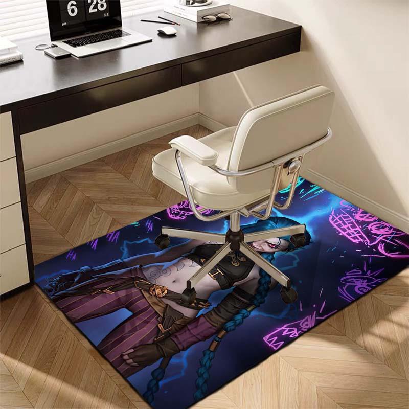Jinx-Arcane Pattern Hip-Hop Style Carpet Chair Mat Office Decor Christmas Holiday Gift Birthday Present 800g/m²