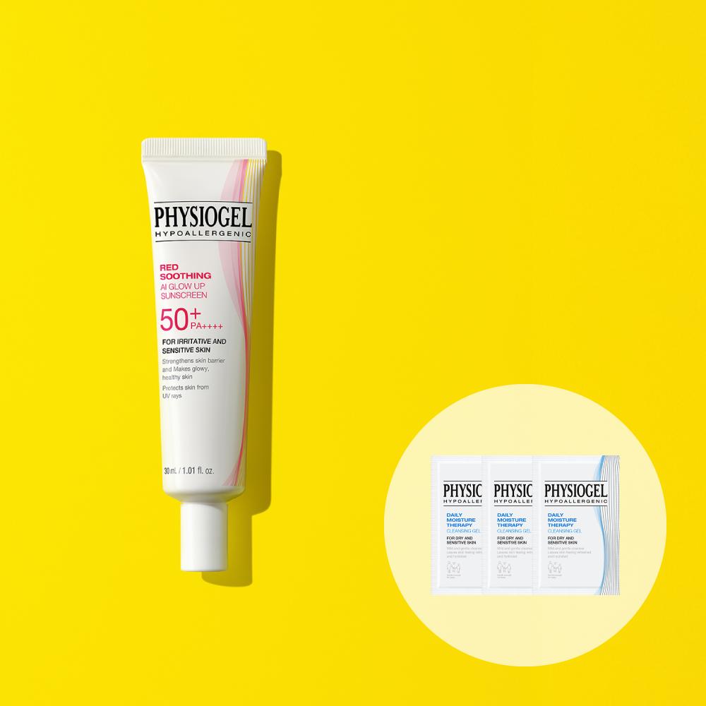 PHYSIOGEL Red Soothing AI Glow-Up Radiance Sun Cream (30ml)