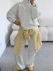 Completo Casual con Felpa con Cappuccio e Pantaloni Tuta Giallo Chiaro da Donna con Coulisse Streetwear Due Pezzi