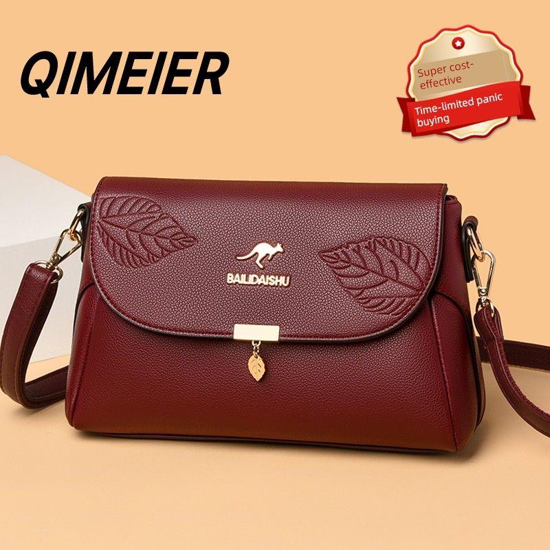 

Genuine Leather Middle-Aged Mother-in-Law Fashion Embossed Large Capacity Women s Bag