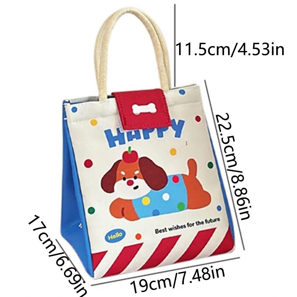 Waterproof Cartoon Thermal Tote With Handle Insulated Storage Pouch Cute Lunch Box Bag Picnic