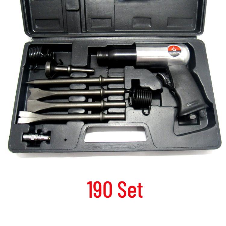 Hailiqi Pneumatic Chisel & Hammer Tool Set - Impact Hammer, Scraper, Pick Options (150, 190, 250)