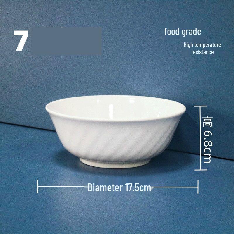 777 White 7-Inch Twill Melamine Rice Bowls (10-Pack)