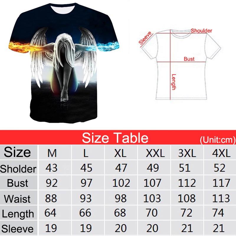 Fire Ice Wings Angel Printed 3d Tshirts Hip Hop Short Sleeve Tee Shirts Tops