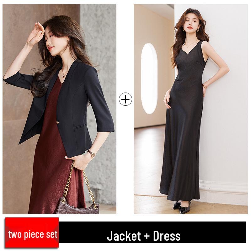 Women's 3/4 Sleeve Blazer - Spring/Summer 2026, Petite Medium-Length, Elegant Casual Suit Top