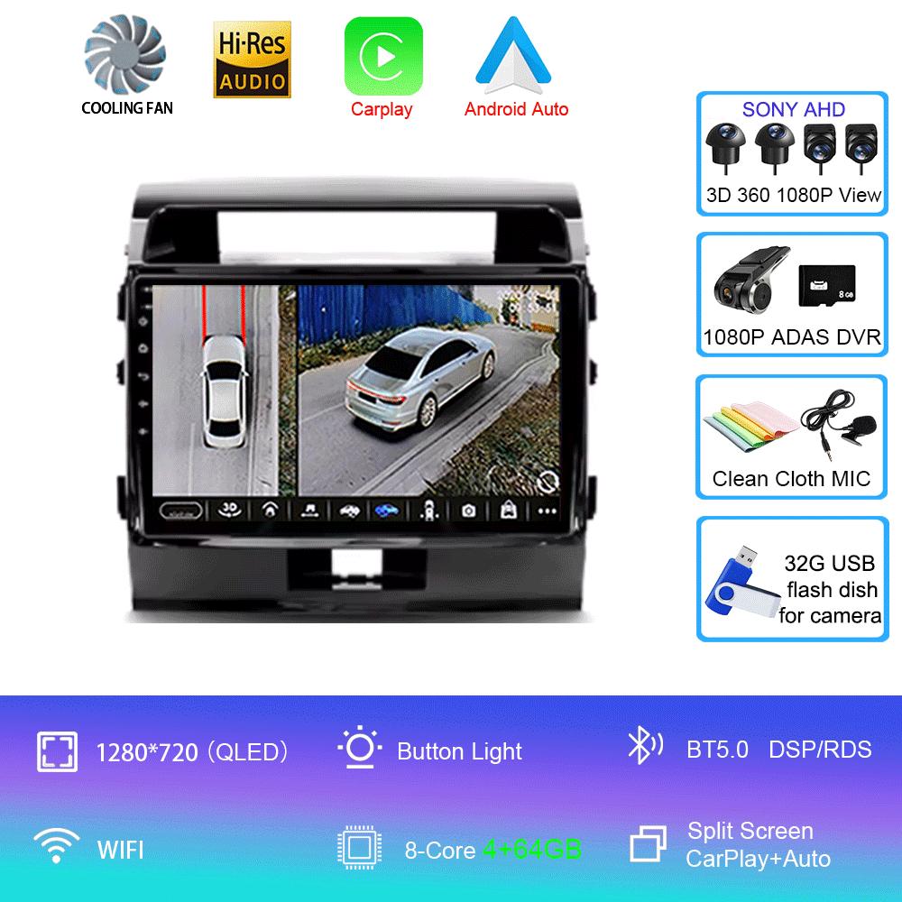 10.1 Inch Android For Toyota Land Cruiser 200 2007 - 2015   Car Radio Multimedia Player Navigation GPS Wireless Carplay DSP Wifi