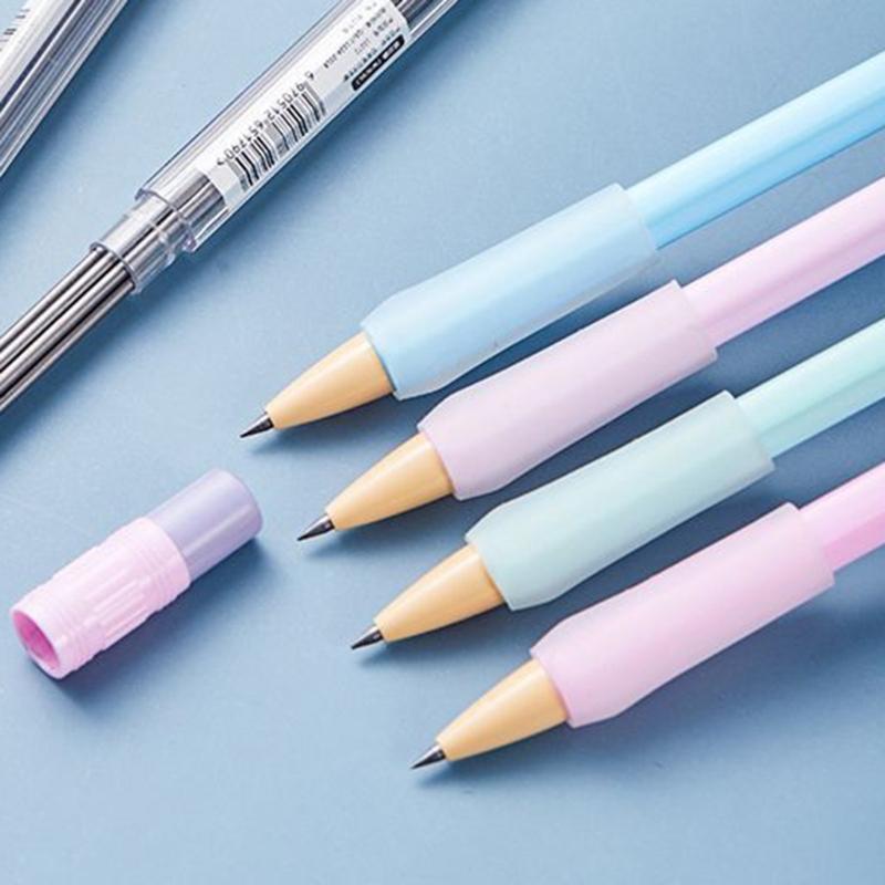 Student Mechanical Pencil Slip Resistant Silicones Grip, Posture Correction Automatic Pencil Twist Action for Student