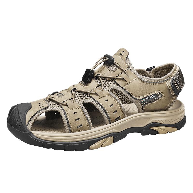 

Men s Outdoor Hiking Sandals With Elastic Design Comfortable And Breathable Beach Anti-Slip And Wear-Resistant Flat Casual Shoes 46 хакі