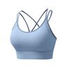 Color Block Criss Cross Back Women Push Up Sports Bra For Yoga Running Fitness