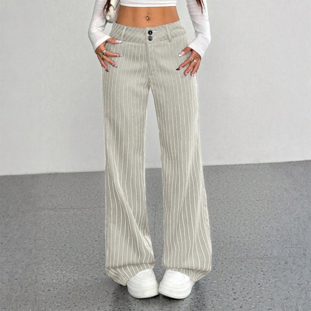 Women's Loose Casual Fashion Slim Fit Striped Wide Leg Pants