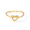 Stainless Steel Knot Heart Rings for Women Couple Simple Gold Color Open Adjustable Ring Wedding Aesthetic Jewelry anillos mujer