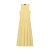 Summer New Women clothes Honeycomb Format Elastic round Neck Sleeveless Midi Dress 3067329 3067229