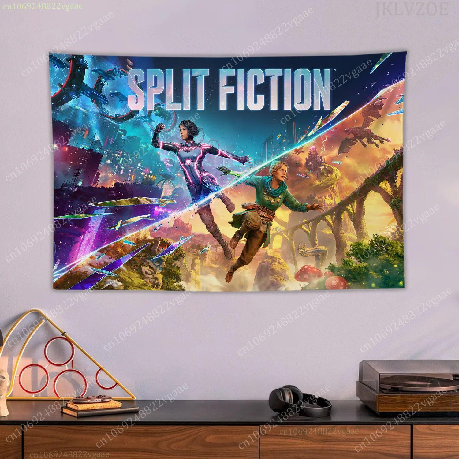 Bedroom tapestry with a Split Fiction game poster 75x100