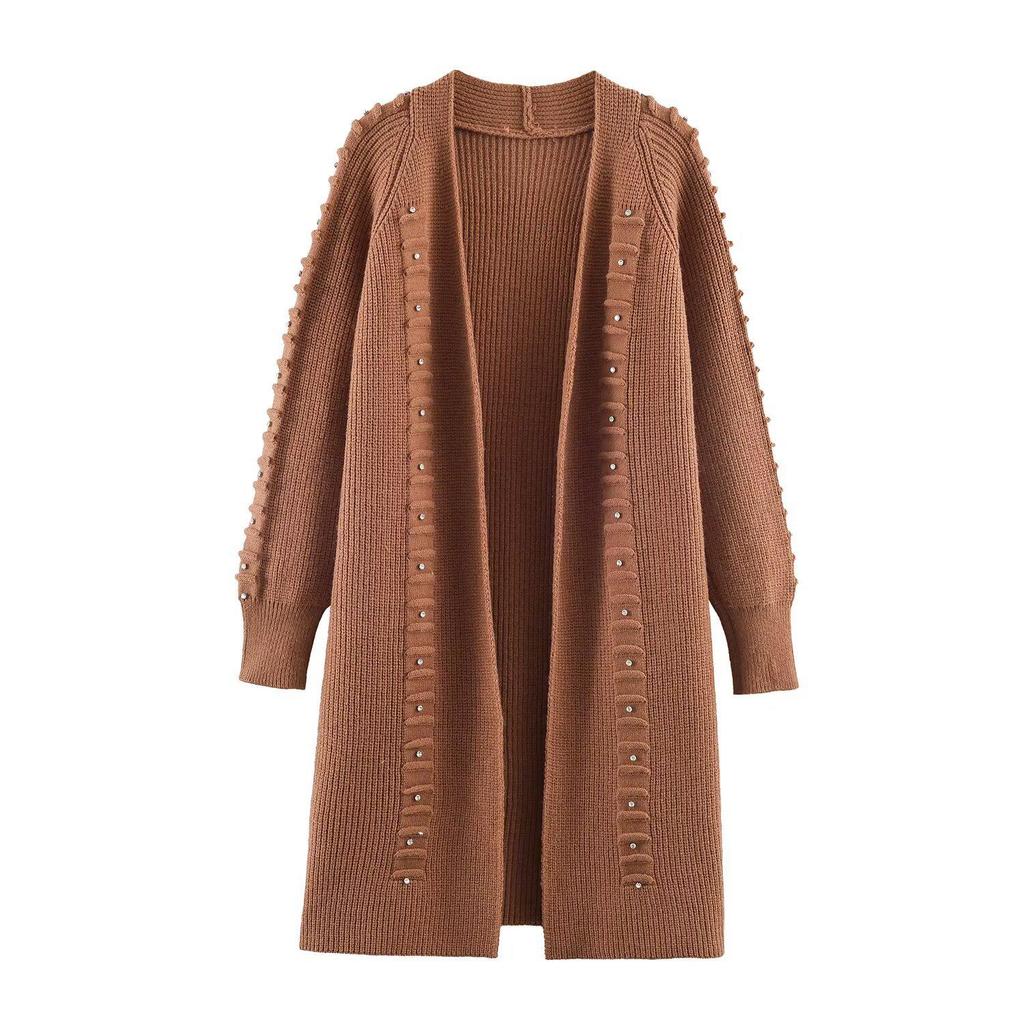 European and American Women's Fashion Rivet Knit Cardigan Jacket