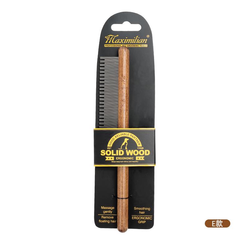 Pet Comb Manufacturer Comb Row Comb Cat Dog Hair Removal Solid Wood Comb Cleaning Beauty Flea Hair Removal