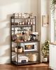 Kitchen Bakers Rack, 800 Mm Width Bakers Rack, Kitchen Stand with X-Shaped Support Bar, 12 S-Shaped Hooks, Double-Layer Top Shelf, Coffee Bar Stand